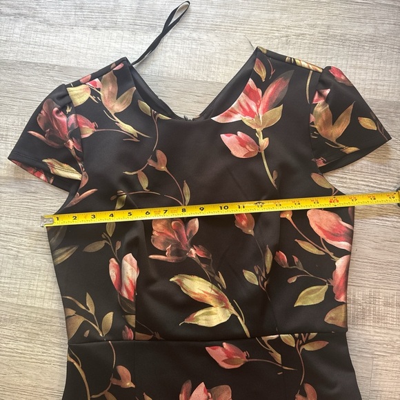 NWT Enfocus Studio Black Dress with Pink Floral Design SIZE 10 - Picture 12 of 13